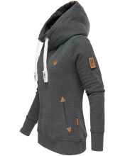 Navahoo Damen Sweatshirt Hoodie mit Kapuze Dunkelgrau Größe M - Gr. 38