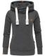 Navahoo Damen Sweatshirt Hoodie mit Kapuze Dunkelgrau Größe M - Gr. 38