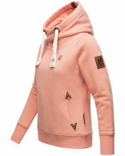 Navahoo Damen Sweatshirt Hoodie mit Kapuze Apricot Größe S - Gr. 36