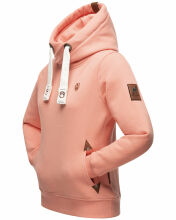 Navahoo Damen Sweatshirt Hoodie mit Kapuze Apricot Größe S - Gr. 36