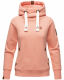 Navahoo Damen Sweatshirt Hoodie mit Kapuze Apricot Größe S - Gr. 36