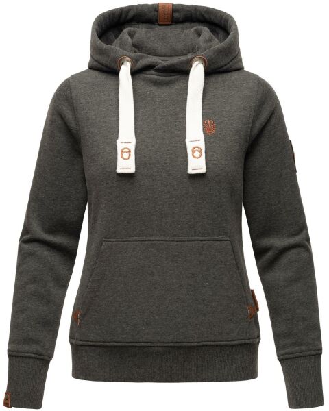 Navahoo Damlaa Damen Kapuzenpullover Sweatshirt Hoodie Dunkelgrau - Melange Größe XXL - Gr. 44