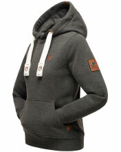 Navahoo Damlaa Damen Kapuzenpullover Sweatshirt Hoodie Dunkelgrau - Melange Größe XXL - Gr. 44