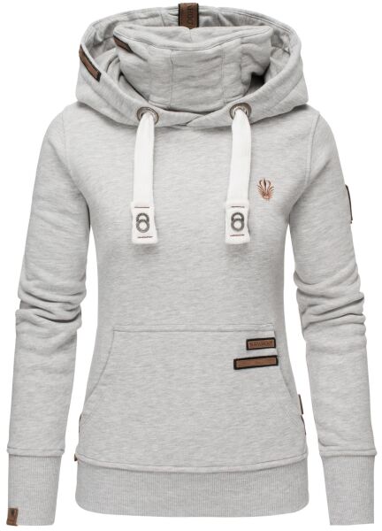 Navahoo Raniaa ladies sweatshirt hoodie pullover sweater hoodie Hellgrau - Melange Größe S - Gr. 36