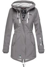 Marikoo Zimtzicke Damen lange Softshell Jacke B614 Grau...