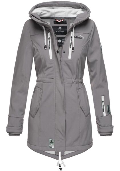 Marikoo Zimtzicke Damen lange Softshell Jacke B614 Grau Größe M - Gr. 38