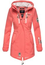 Marikoo Zimtzicke Damen lange Softshell Jacke B614 Coral Größe S - Gr. 36