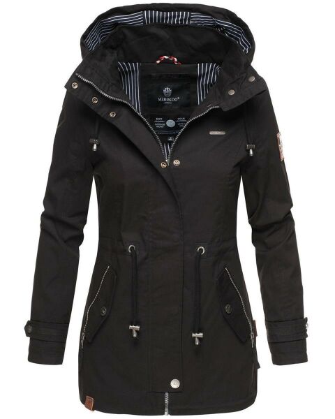 Marikoo Nyokoo Damen Herbst Frühling Übergangsjacke Schwarz