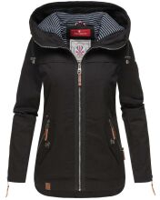 Navahoo Wekoo Damen Übergangsjacke mit Kapuze Schwarz  Größe S - Gr. 36