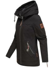 Navahoo Wekoo Damen Übergangsjacke mit Kapuze Schwarz  Größe L - Gr. 40