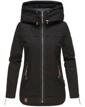 Navahoo Wekoo Damen Übergangsjacke mit Kapuze Schwarz  Größe XXL - Gr. 44