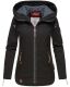 Navahoo Wekoo Damen Übergangsjacke mit Kapuze Schwarz  Größe XXL - Gr. 44