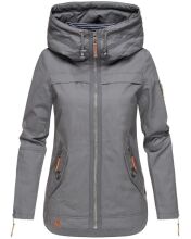 Navahoo Wekoo Damen Übergangsjacke mit Kapuze Anthrazit Größe S - Gr. 36