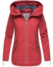 Navahoo Wekoo Damen Übergangsjacke mit Kapuze Rot Größe S - Gr. 36