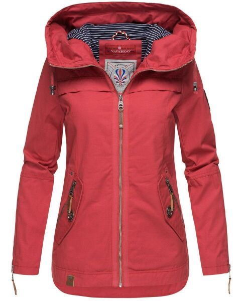 Navahoo Wekoo Damen Übergangsjacke mit Kapuze Rot Größe M - Gr. 38