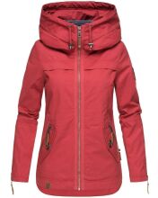 Navahoo Wekoo Damen Übergangsjacke mit Kapuze Rot Größe L - Gr. 40