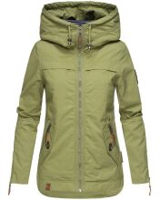 Navahoo Wekoo Damen Übergangsjacke mit Kapuze Grün Größe S - Gr. 36