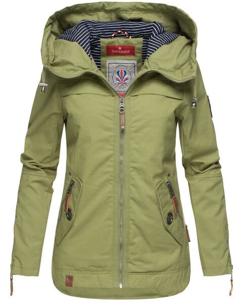 Navahoo Wekoo Damen Übergangsjacke mit Kapuze Grün Größe M - Gr. 38