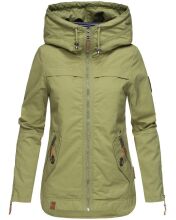 Navahoo Wekoo Damen Übergangsjacke mit Kapuze Grün Größe L - Gr. 40
