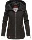 Navahoo Wekoo Damen Übergangsjacke mit Kapuze Schwarz Muster Größe XS - Gr. 34