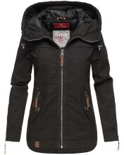 Navahoo Wekoo Damen Übergangsjacke mit Kapuze Schwarz Muster Größe S - Gr. 36