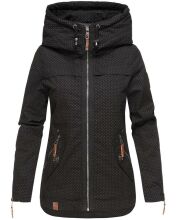 Navahoo Wekoo Damen Übergangsjacke mit Kapuze Schwarz Muster Größe S - Gr. 36