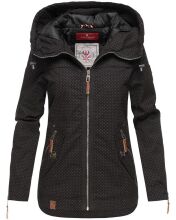 Navahoo Wekoo Damen Übergangsjacke mit Kapuze Schwarz Muster Größe XXL - Gr. 44