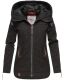 Navahoo Wekoo Damen Übergangsjacke mit Kapuze Schwarz Muster Größe XXL - Gr. 44