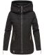 Navahoo Wekoo Damen Übergangsjacke mit Kapuze Schwarz Muster Größe XXL - Gr. 44
