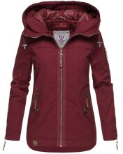 Navahoo Wekoo Damen Übergangsjacke mit Kapuze Bordeaux Muster Größe S - Gr. 36