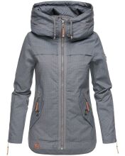 Navahoo Wekoo Damen Übergangsjacke mit Kapuze Dunkelgrau Muster Größe XS - Gr. 34