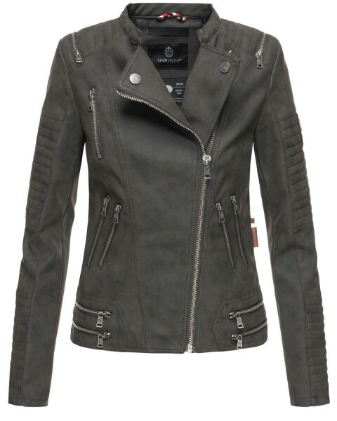 Marikoo Akikoo ladies faux leather jacket - Black-Gr.S