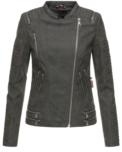 Marikoo Akikoo ladies faux leather jacket - Black-Gr.S