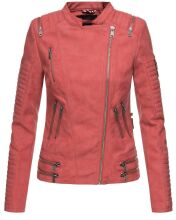 Marikoo Akikoo Damen Kunst-Wildleder Jacke Rot-Gr.S