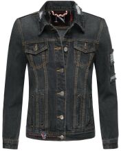 Navahoo Pamuyaa Damen Jeans Jacke Schwarz-Gr.XS