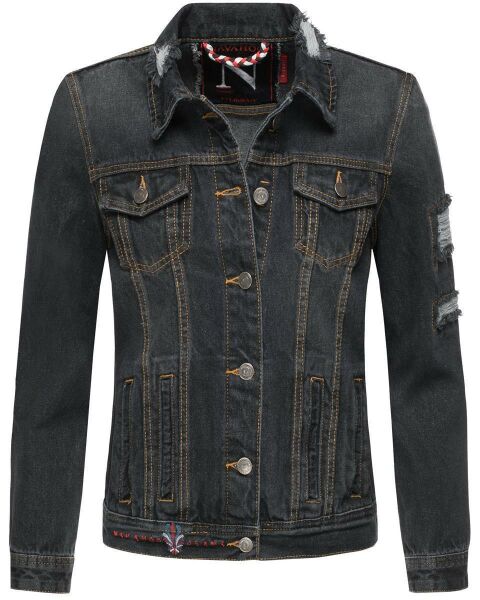 Navahoo Pamuyaa Damen Jeans Jacke Schwarz-Gr.S
