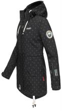 Marikoo Zimtzicke Damen lange Softshell Jacke B614 Schwarz Muster Größe M - Gr. 38