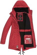 Marikoo Zimtzicke Damen lange Softshell Jacke B614 Rot Muster Größe M - Gr. 38