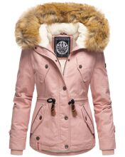 Navahoo Pearl Damen Winterjacke mit Kunstfell Rosa Größe XL - Gr. 42