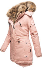 Navahoo Daria warme Damen Parka Winterjacke mit Kunstfell Kragen Rosa Gr&ouml;&szlig;e XXL - Gr. 44
