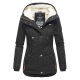 Marikoo Bikoo Damen gefütterte Winterjacke mit Teddyfell Schwarz Größe XL - Gr. 42