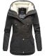 Marikoo Bikoo Damen gefütterte Winterjacke mit Teddyfell Anthrazit Größe L - Gr. 40