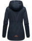 Marikoo Bikoo Damen gefütterte Winterjacke mit Teddyfell Navy Größe XS - Gr. 34