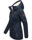 Marikoo Bikoo Damen gefütterte Winterjacke mit Teddyfell Navy Größe S - Gr. 36