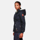 Marikoo Bikoo Damen gefütterte Winterjacke mit Teddyfell Navy Größe M - Gr. 38