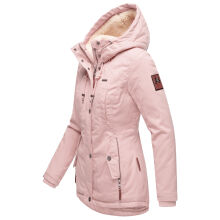 Marikoo Bikoo Damen gef&uuml;tterte Winterjacke mit Teddyfell Rosa Gr&ouml;&szlig;e L - Gr. 40