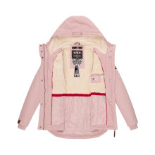 Marikoo Bikoo Damen gef&uuml;tterte Winterjacke mit Teddyfell Rosa Gr&ouml;&szlig;e L - Gr. 40