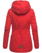 Marikoo Bikoo Damen gefütterte Winterjacke mit Teddyfell Rot Größe XS - Gr. 34