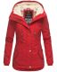 Marikoo Bikoo Damen gefütterte Winterjacke mit Teddyfell Rot Größe XS - Gr. 34