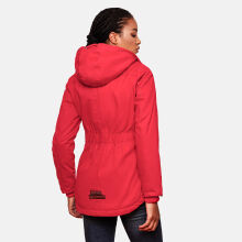 Marikoo Bikoo Damen gefütterte Winterjacke mit Teddyfell Rot Größe XXL - Gr. 44